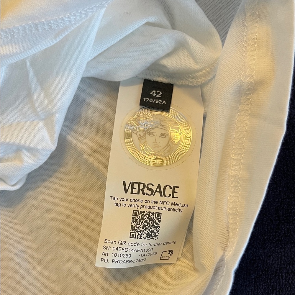 Versace White Crop Tee with Lime Green Logo - Picture 6 of 6